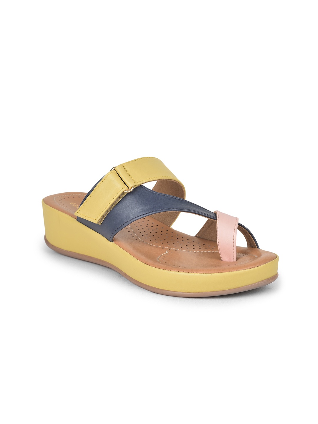 

Liberty Women Navy Blue & Yellow Colorrblocked One Toe Flats