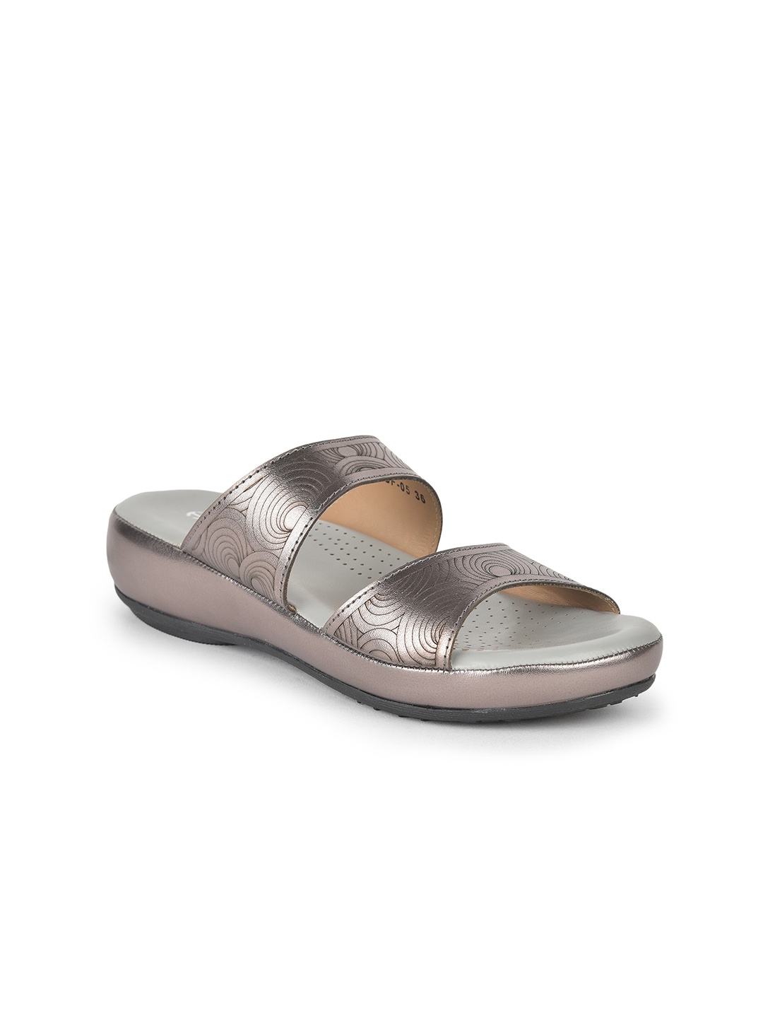 

Liberty Women Gunmetal-Toned Printed Party Open Toe Flats, Metallic