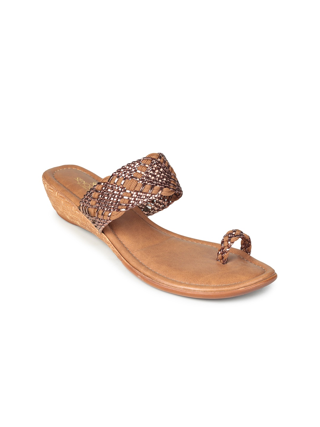 

Liberty Women Tan Brown Woven Design One Toe Flats