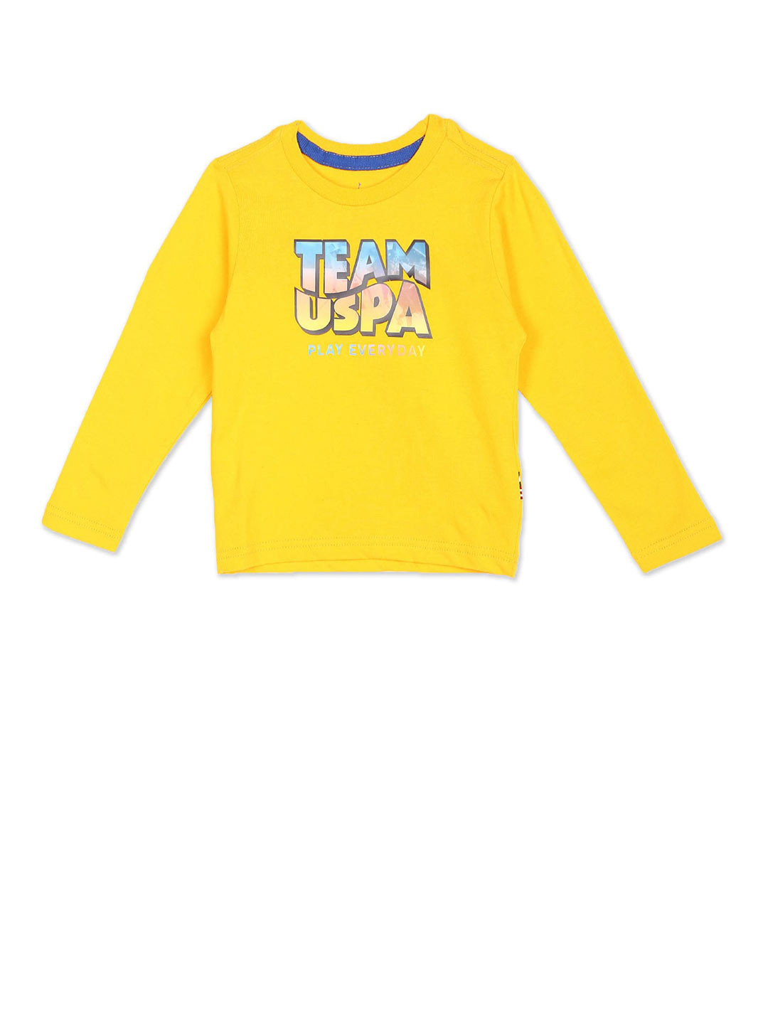 

U S Polo Assn Boys Yellow Typography Printed T-shirt