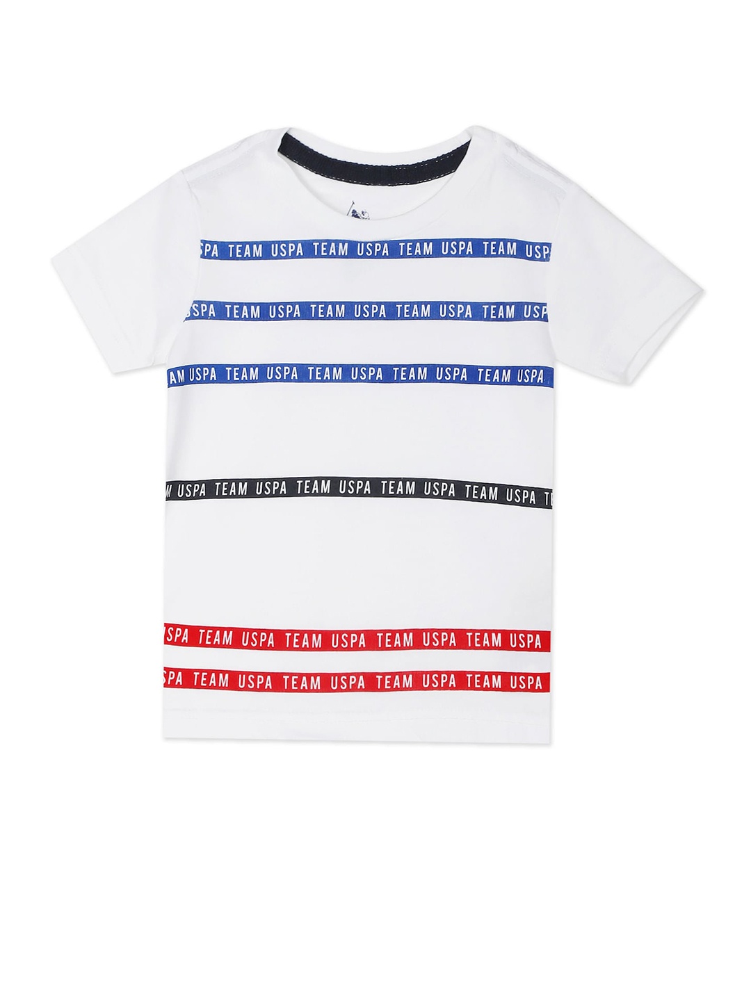 

U S Polo Assn Boys White Typography Printed Cotton T-shirt