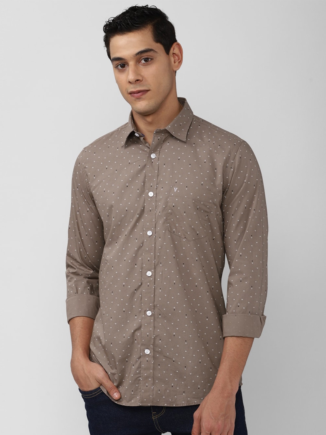 

Van Heusen Sport Men Brown Slim Fit Printed Casual Shirt