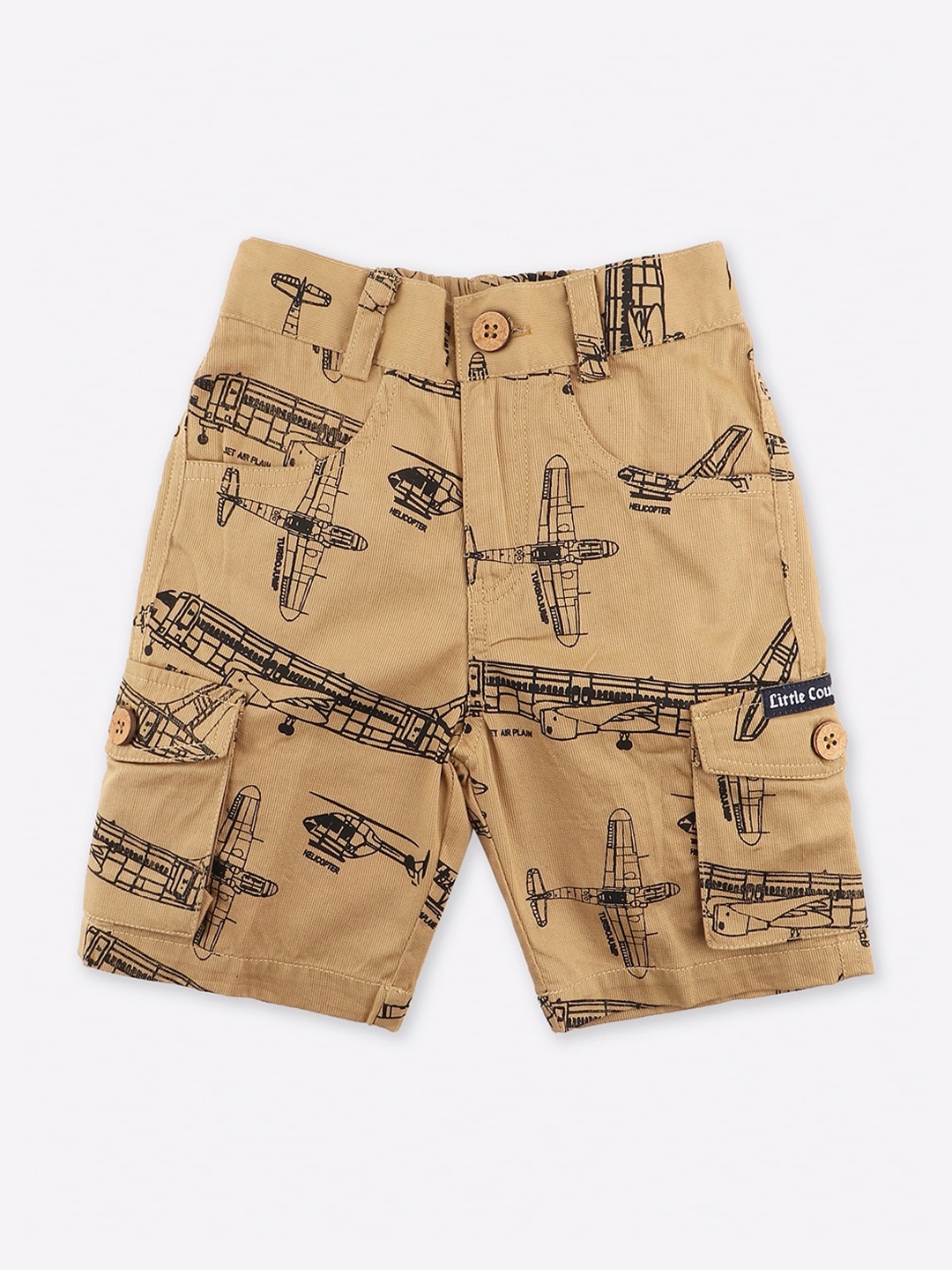 

Little County Boys Khaki Printed Outdoor Cargo Shorts