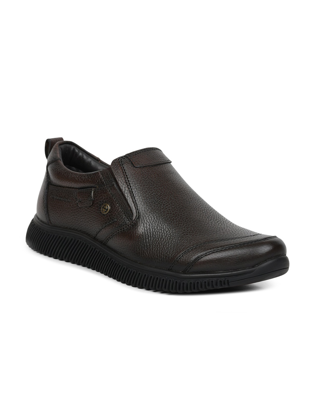 

Liberty Men Brown Leather Slip-On Sneakers
