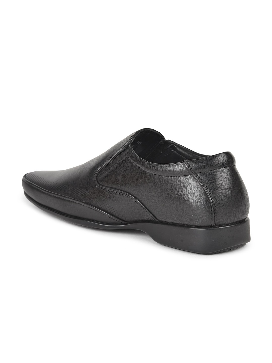 

Liberty Men Black Solid Leather Formal Slip on Shoes