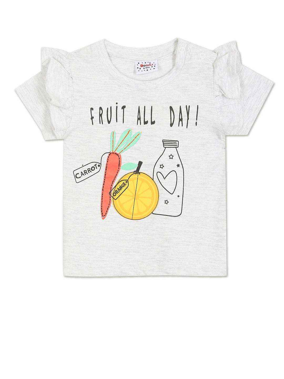 

Donuts Girls Grey Printed T-shirt