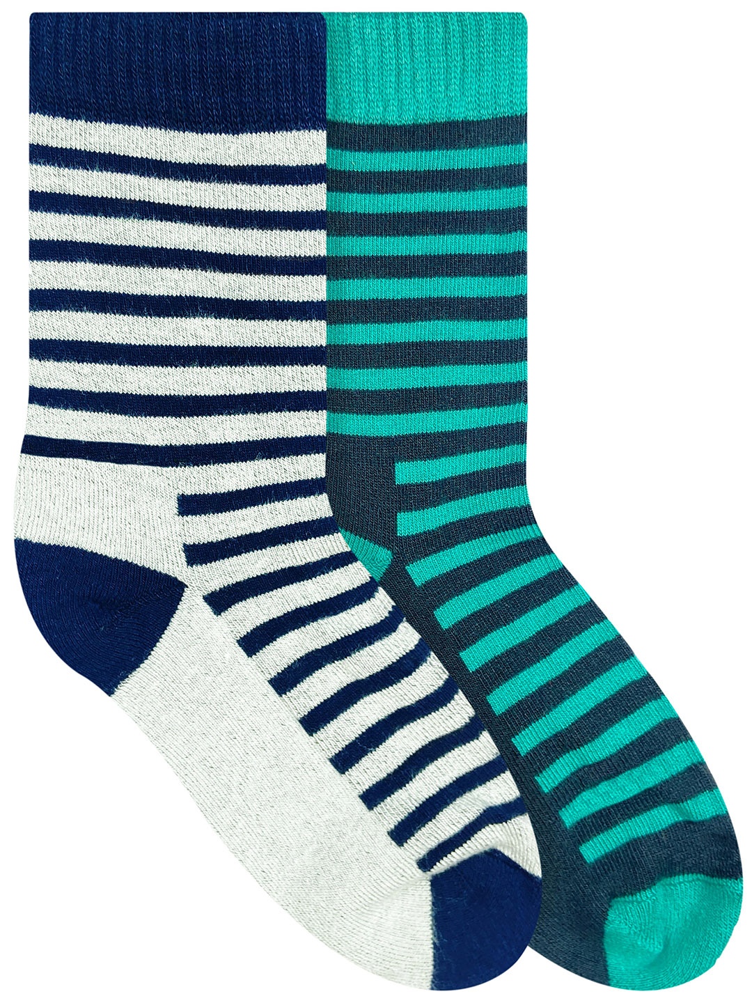 

Heelium Unisex Kids Pack of 2 Teal & Navy Blue Striped Socks