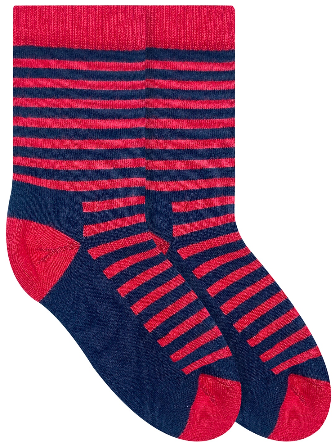 

Heelium Kids Pink & Blue Striped Calf-Length Bamboo Socks