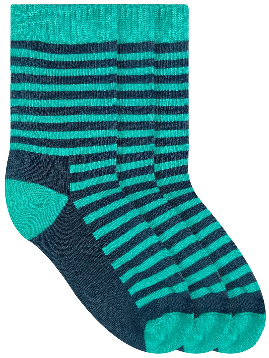 

Heelium Kids Teal-Blue Striped Calf-Length Socks