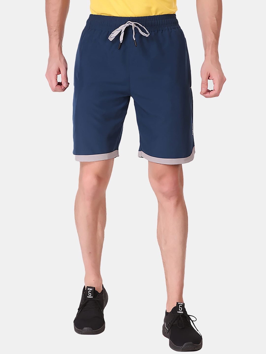 

FITINC Men Blue Rapid-Dry Running Sports Shorts