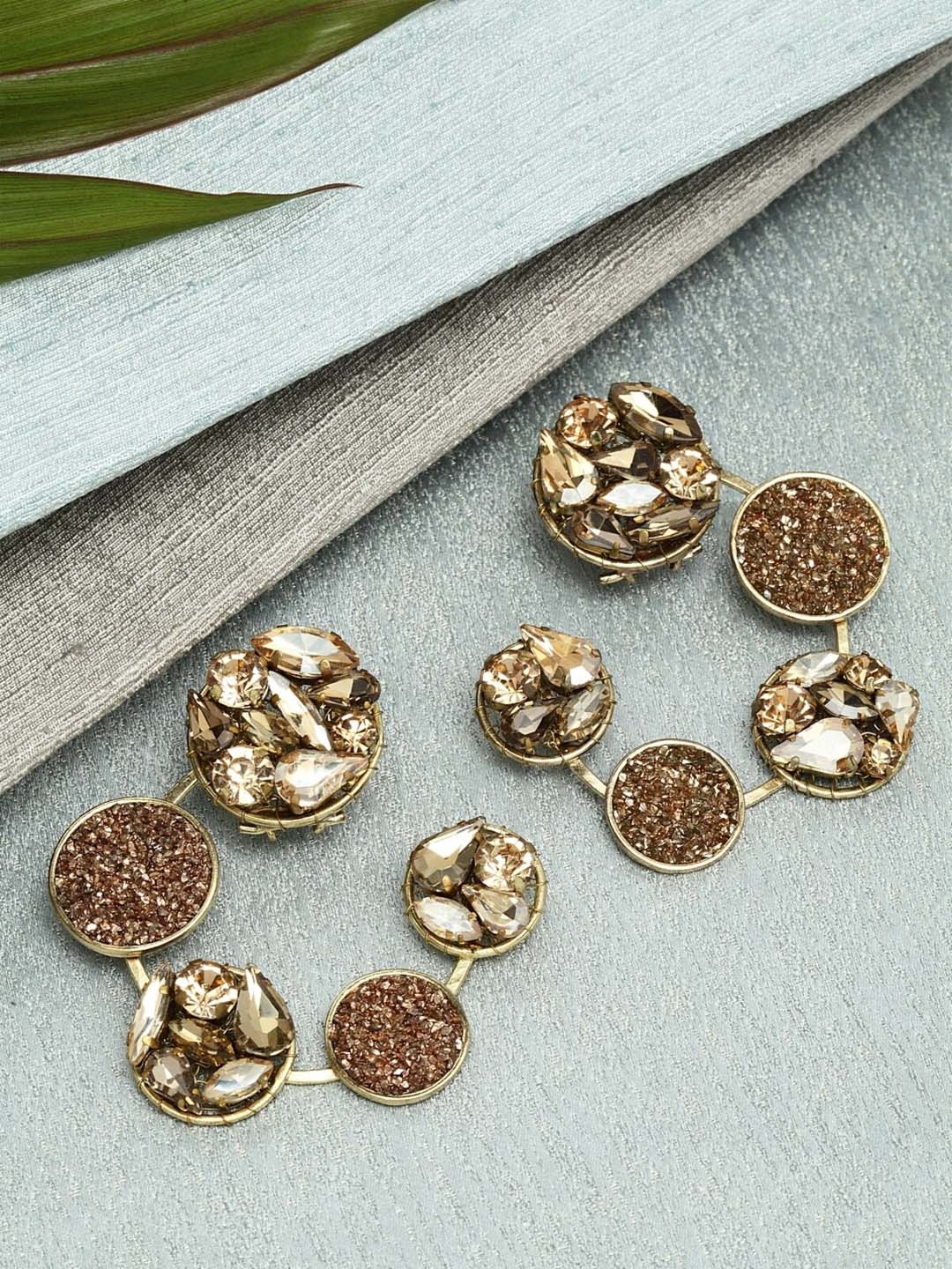 

Bijoux by Priya Chandna Gold-Toned Contemporary Chandbalis Earrings