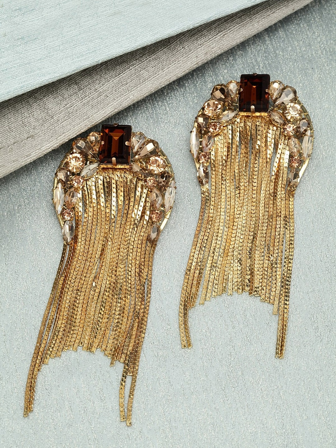 

Bijoux by Priya Chandna Gold-Toned Contemporary Drop Earrings