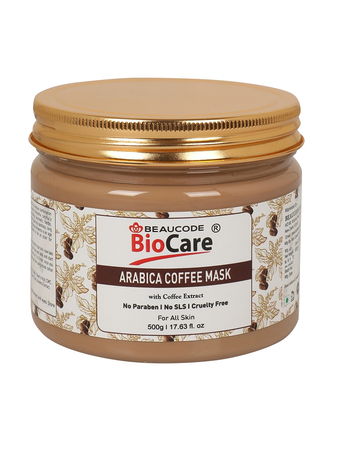 

BEAUCODE BIOCARE Arabica Coffee Face & Body Mask with Coffee Extracts - 500 g, Brown