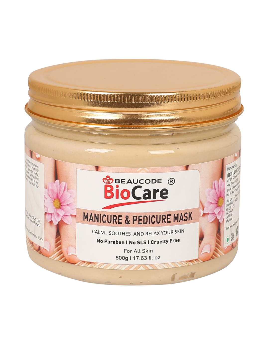 

BEAUCODE BIOCARE Manicure & Pedicure Mask for All Skin Types - 500 g, Beige