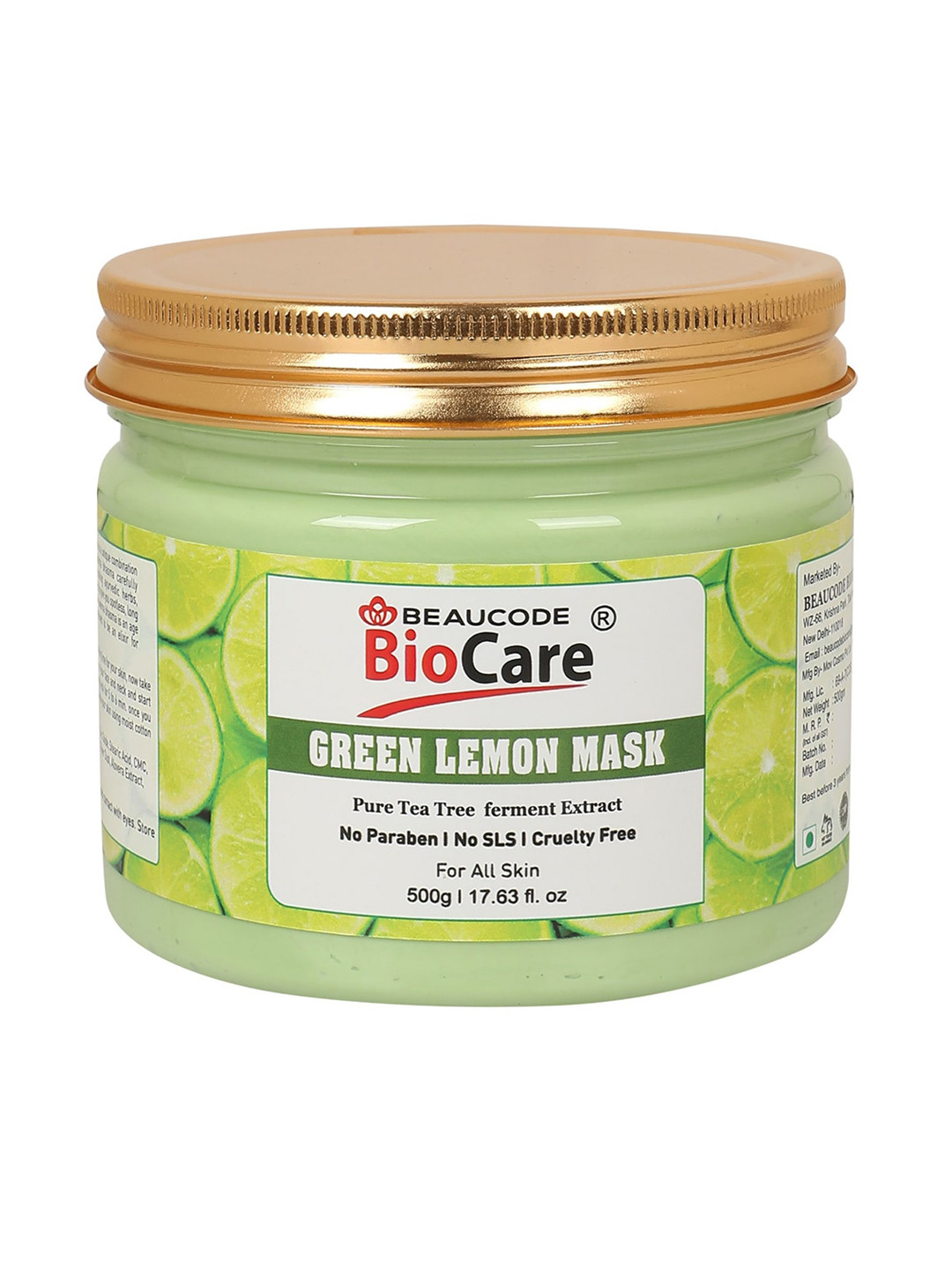 

BEAUCODE BIOCARE Green Lemon Mask for All Skin Types - 500 g