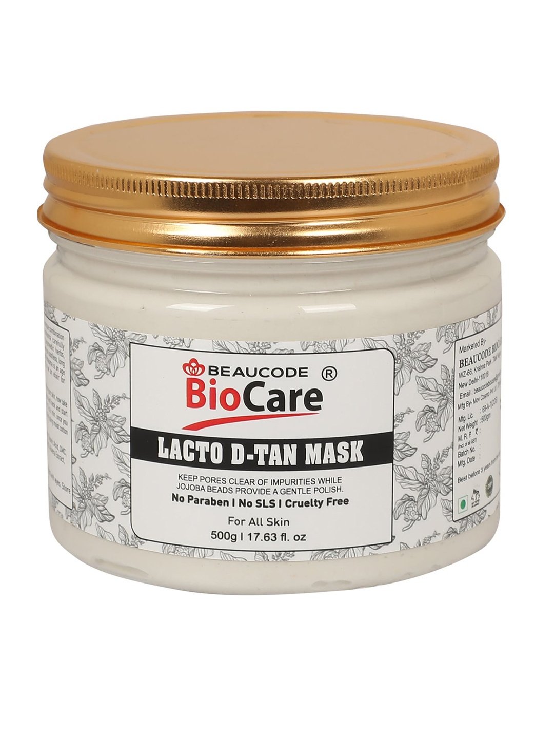 

BEAUCODE BIOCARE Lacto D-Tan Face & Body Mask - 500g, White