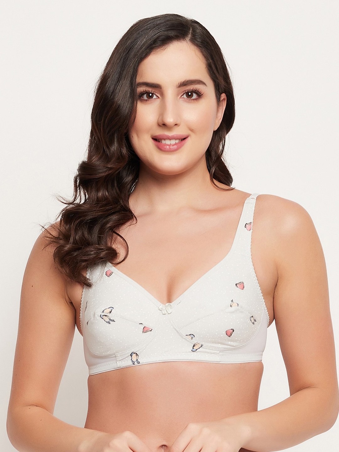 

Clovia Grey & Pink Floral Printed Everyday Bra