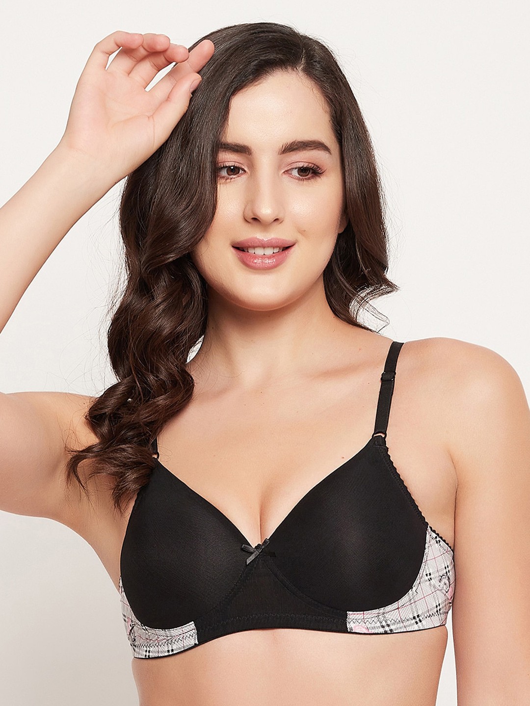 

Clovia Black & White T-Shirt Bra -Lightly Padded