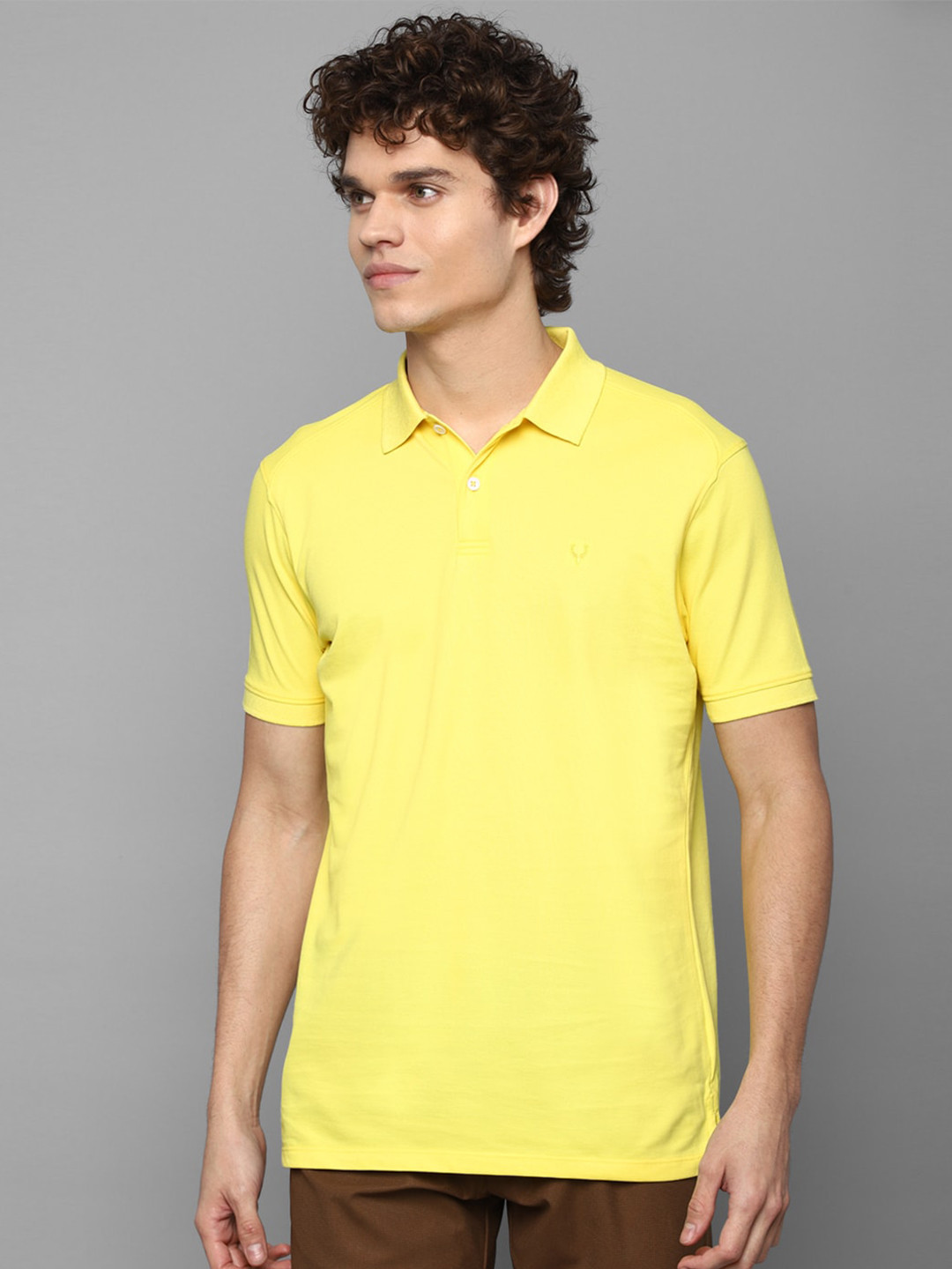 

Allen Solly Men Yellow Solid Polo Collar T-shirt
