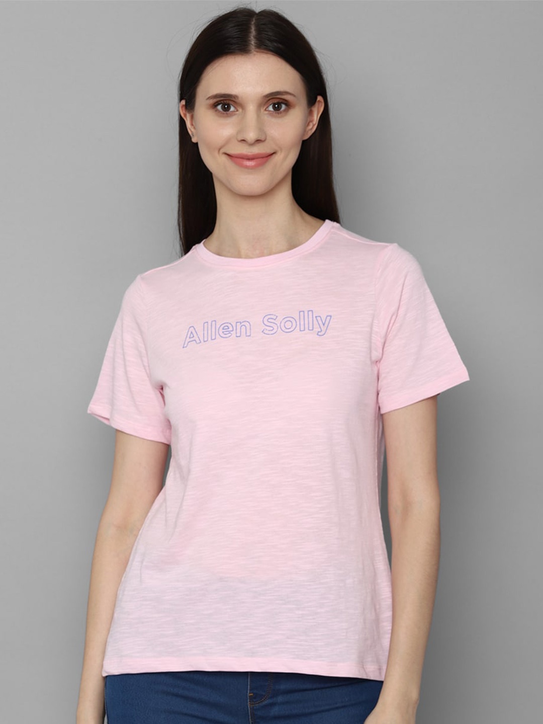 

Allen Solly Woman Women Pink Typography Printed T-shirt