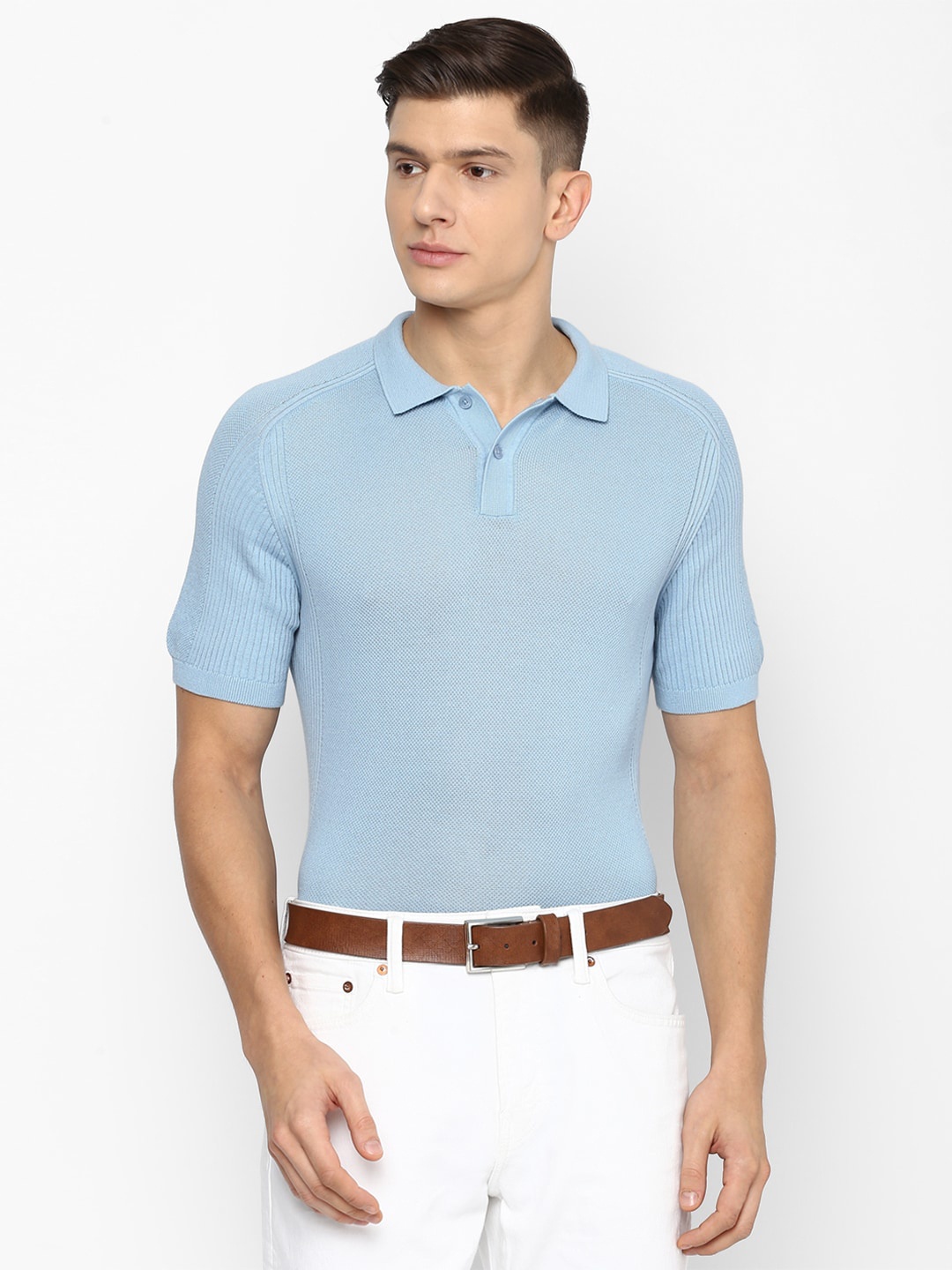 

Louis Philippe Sport Men Blue Polo Collar T-shirt