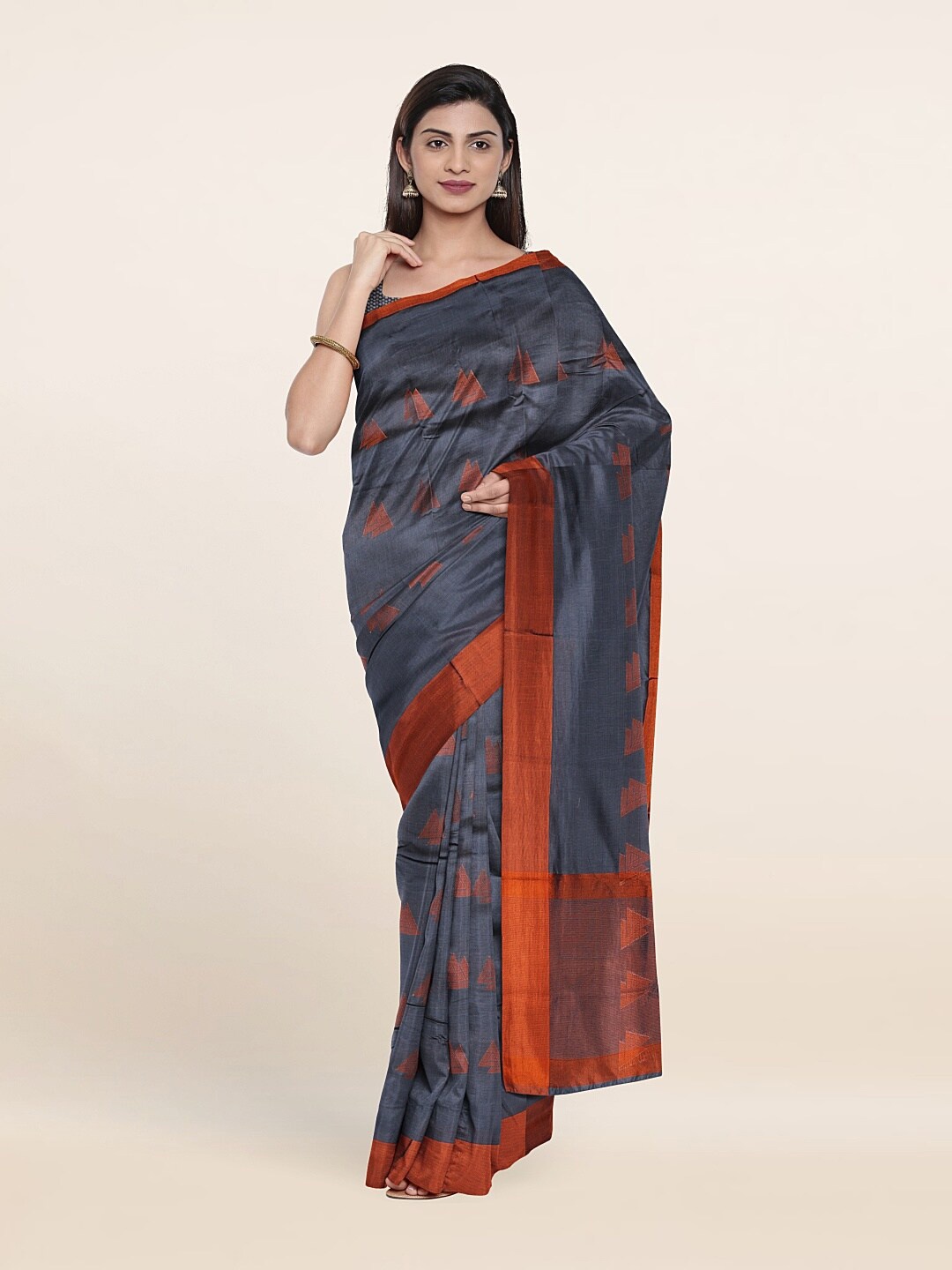 

Pothys Grey & Maroon Art Silk Saree