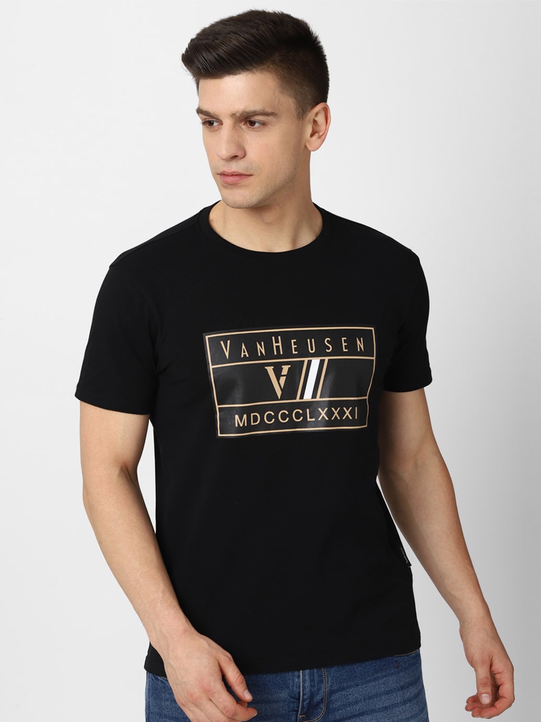 

Van Heusen Sport Men Black Typography Printed T-shirt