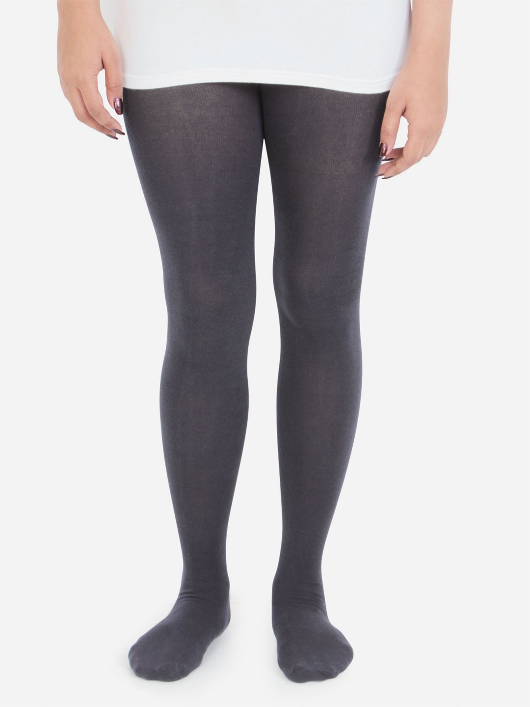 

Bonjour Women Grey Solid Cotton Stockings