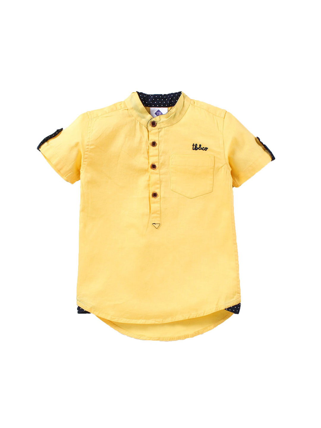 

TONYBOY Boys Yellow Premium Pure Cotton Casual Shirt