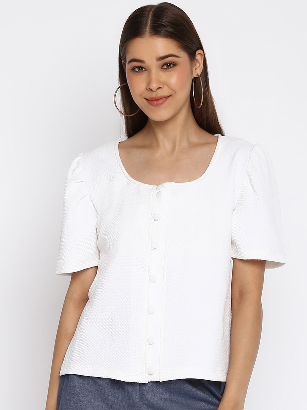 

Mayra White Velvet Top