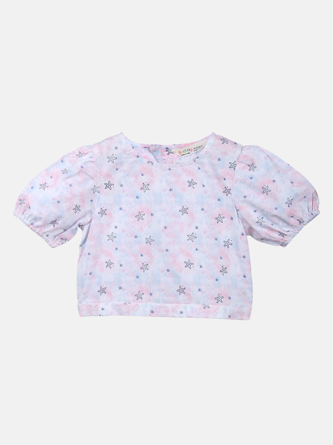 

Beebay Infant Girls Blue & Pink Tie and Dye Print Pure Cotton Top