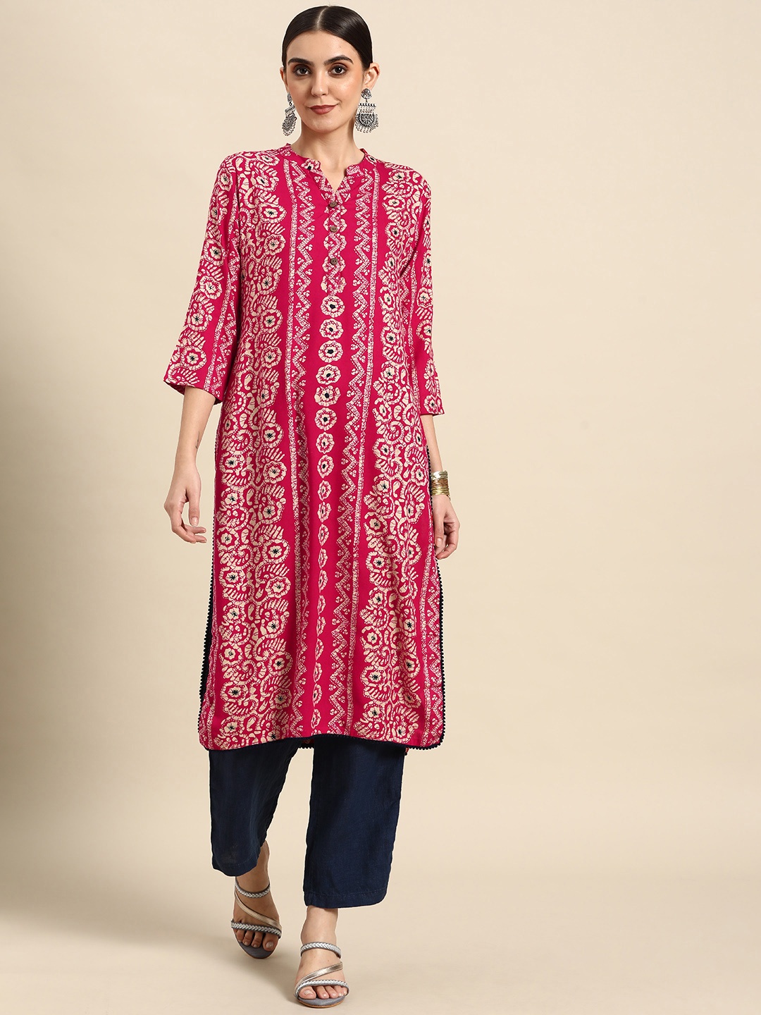 

Anouk Women Red & White Ethnic Motifs Printed Kurta