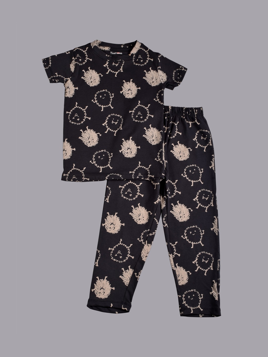 

Taatoom Boys Grey Printed Night suit