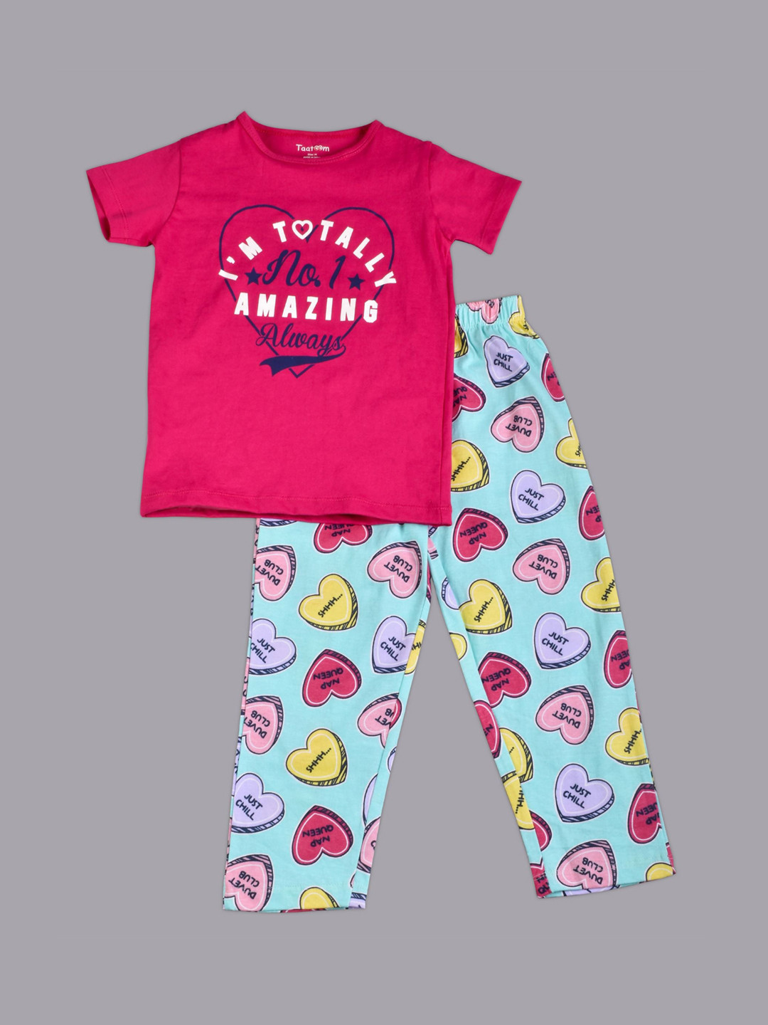 

Taatoom Girls Multicoloured Printed Night suit, Multi