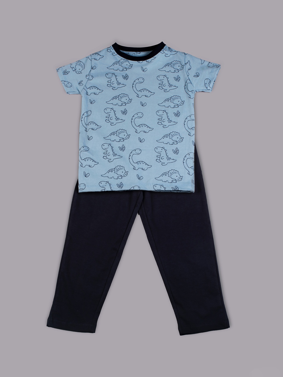 

Taatoom Boys Navy Blue & Turquoise Blue Printed Night suit