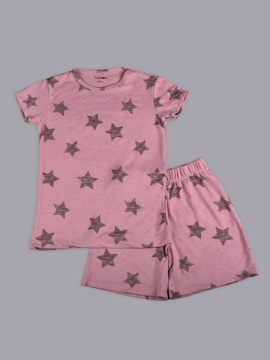 

Taatoom Girls Pink Printed Night suit