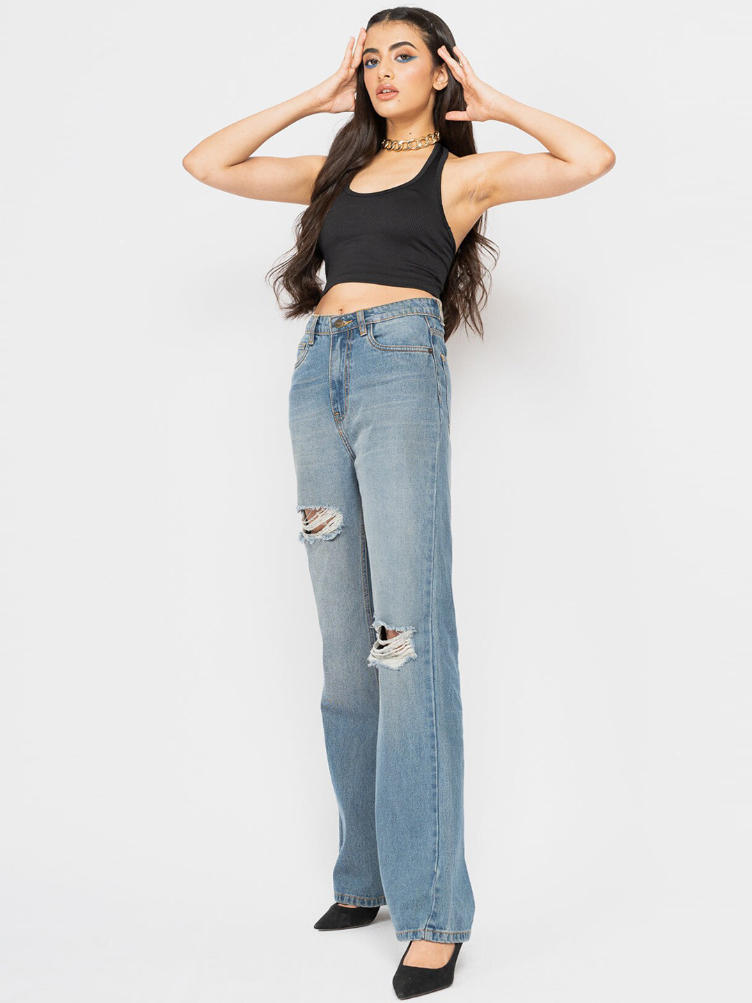 

FREAKINS Women Blue High-Rise Bootcut Fit Jeans