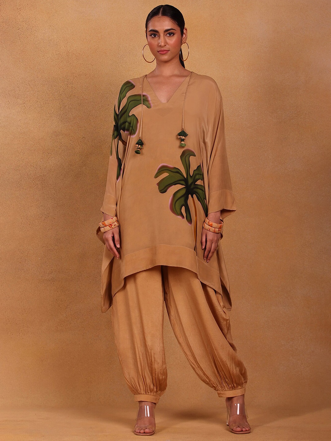 

Masaba Women Tan & Green Embellished Top with Trousers