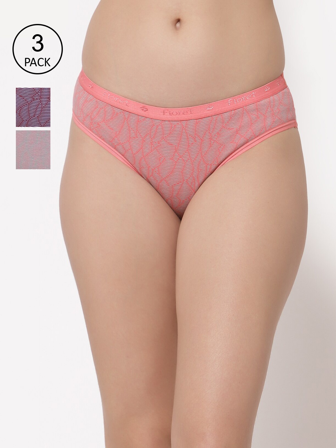 

Floret Women Pack of 3 Assorted Bikini Briefs