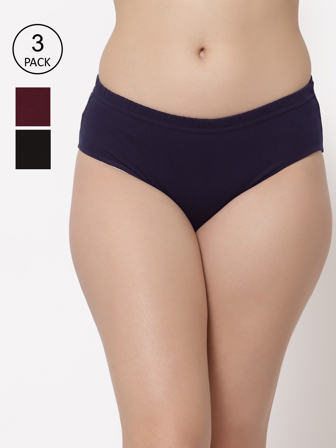 Floret Women Pack Of 3 Assorted Basic Briefs