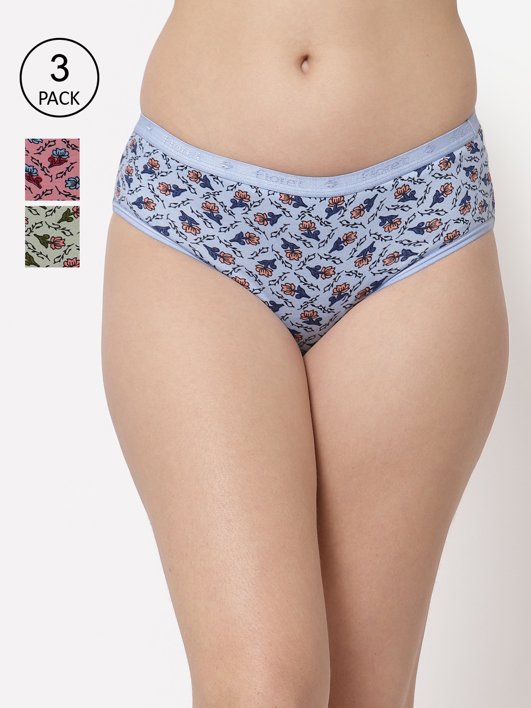 

Floret Women Pack of 3 Assorted Basic Briefs 8104-LC_Assorted_XL
