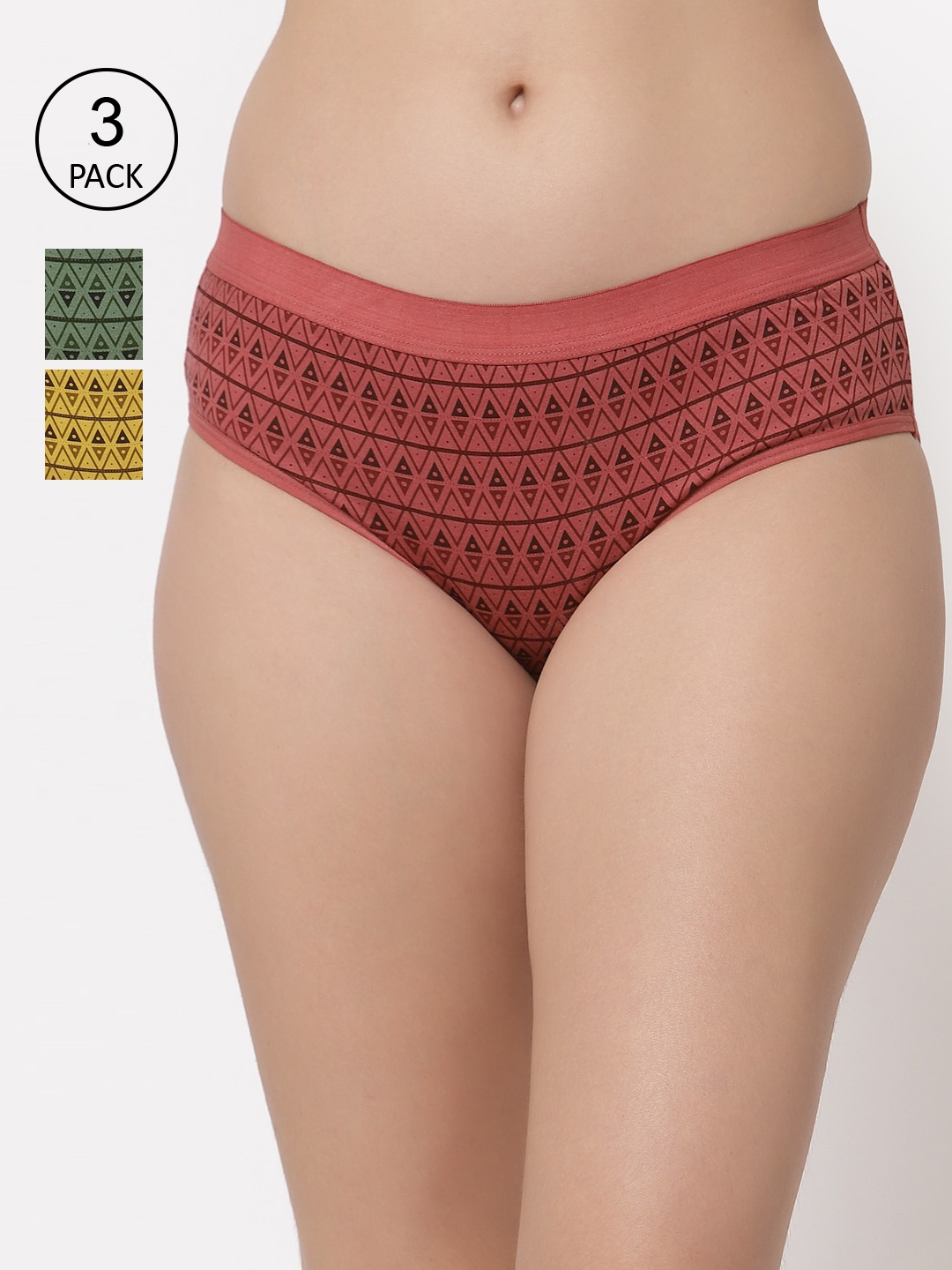 

Floret Women Pack of 3 Assorted Hipster Briefs
