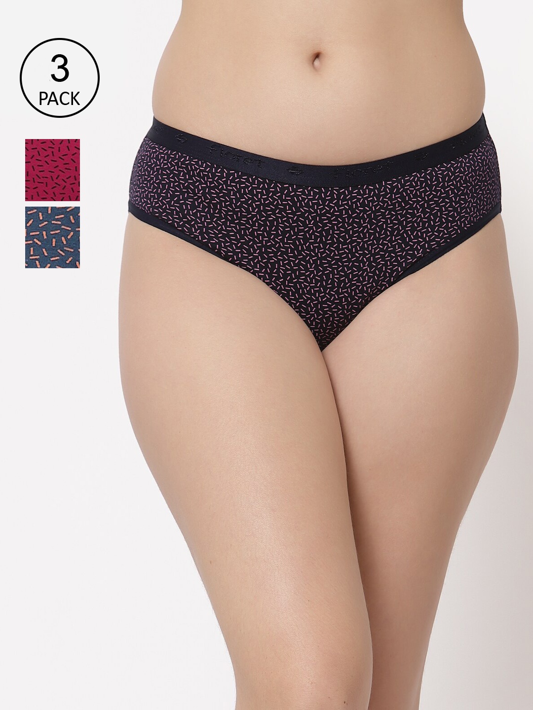 

Floret Women Pack Of 3 Assorted Basic Briefs