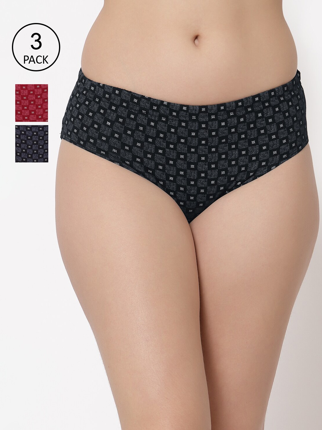

Floret Women Pack Of 3 Assorted Basic Briefs