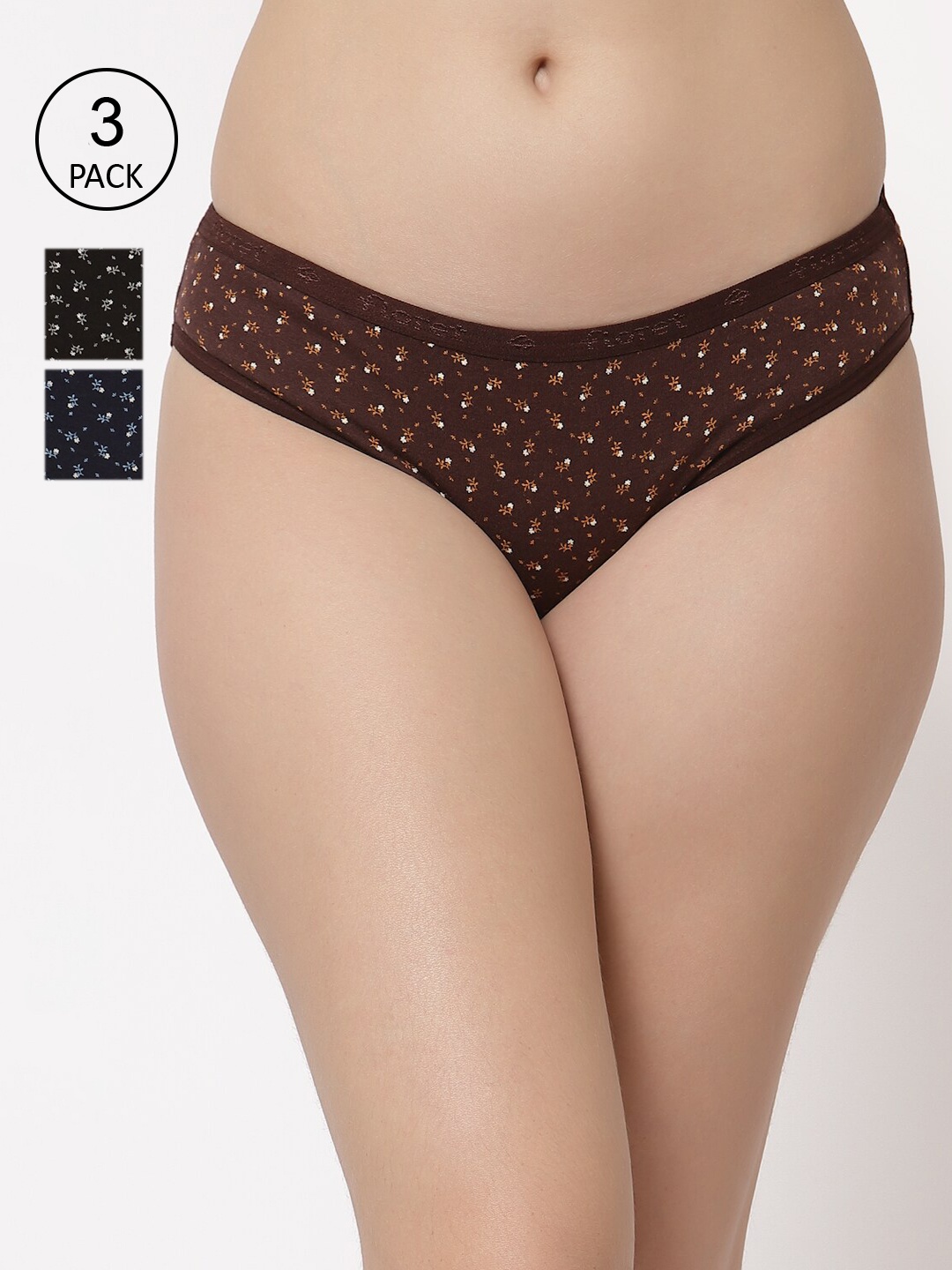 Floret Women Pack of 3 Assorted Hipster Briefs