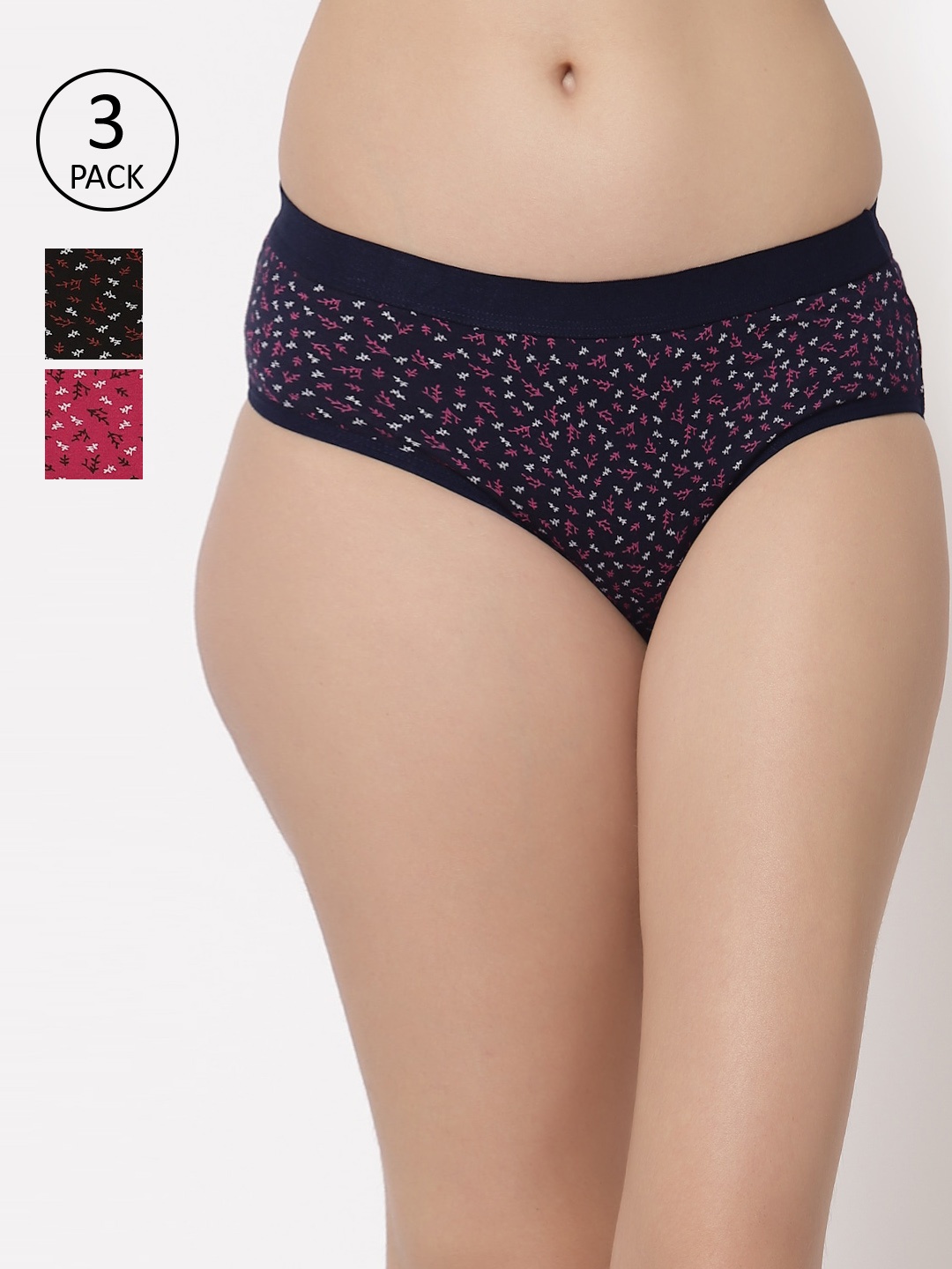 

Floret Women Pack Of 3 Assorted Hipster Briefs