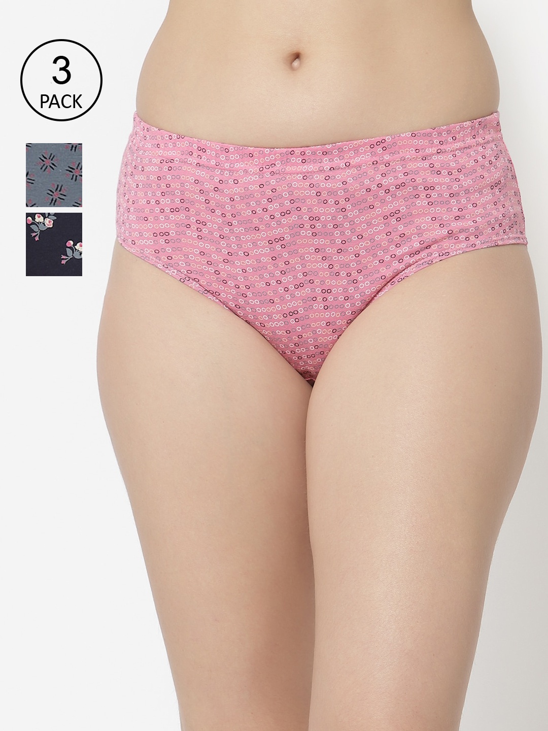 

Floret Women Pack Of 3 Assorted Basic Briefs