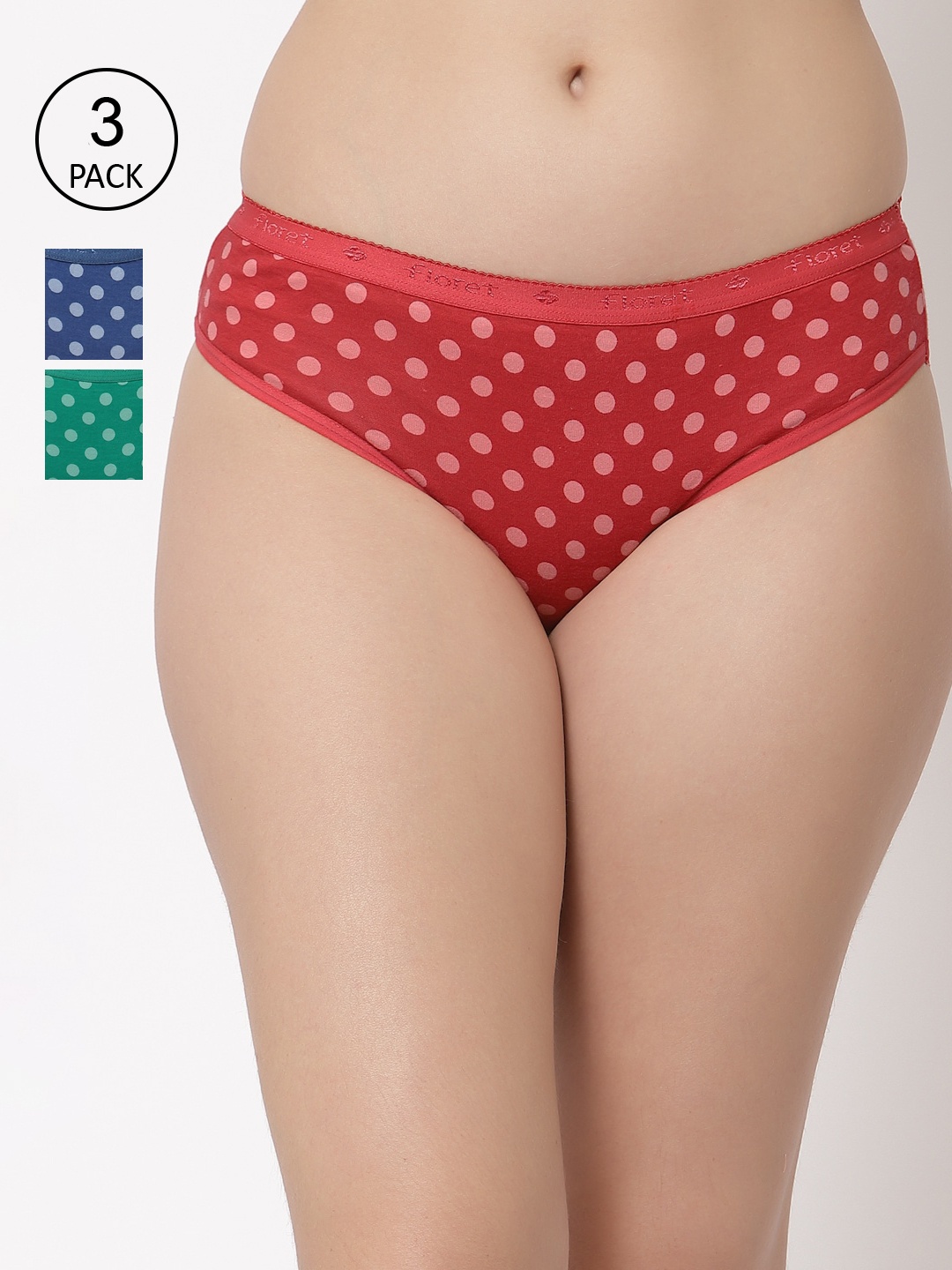 

Floret Women Pack Of 3 Assorted Hipster Briefs