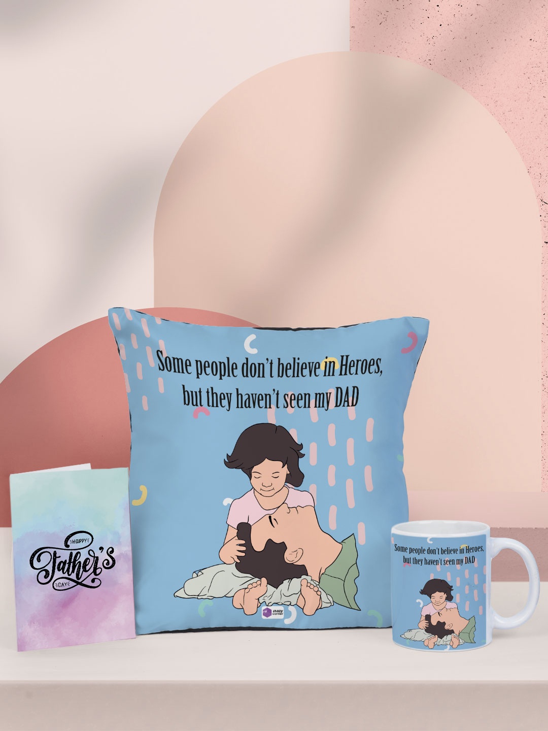

Crazy Corner Blue Printed Father's Day Gift Set