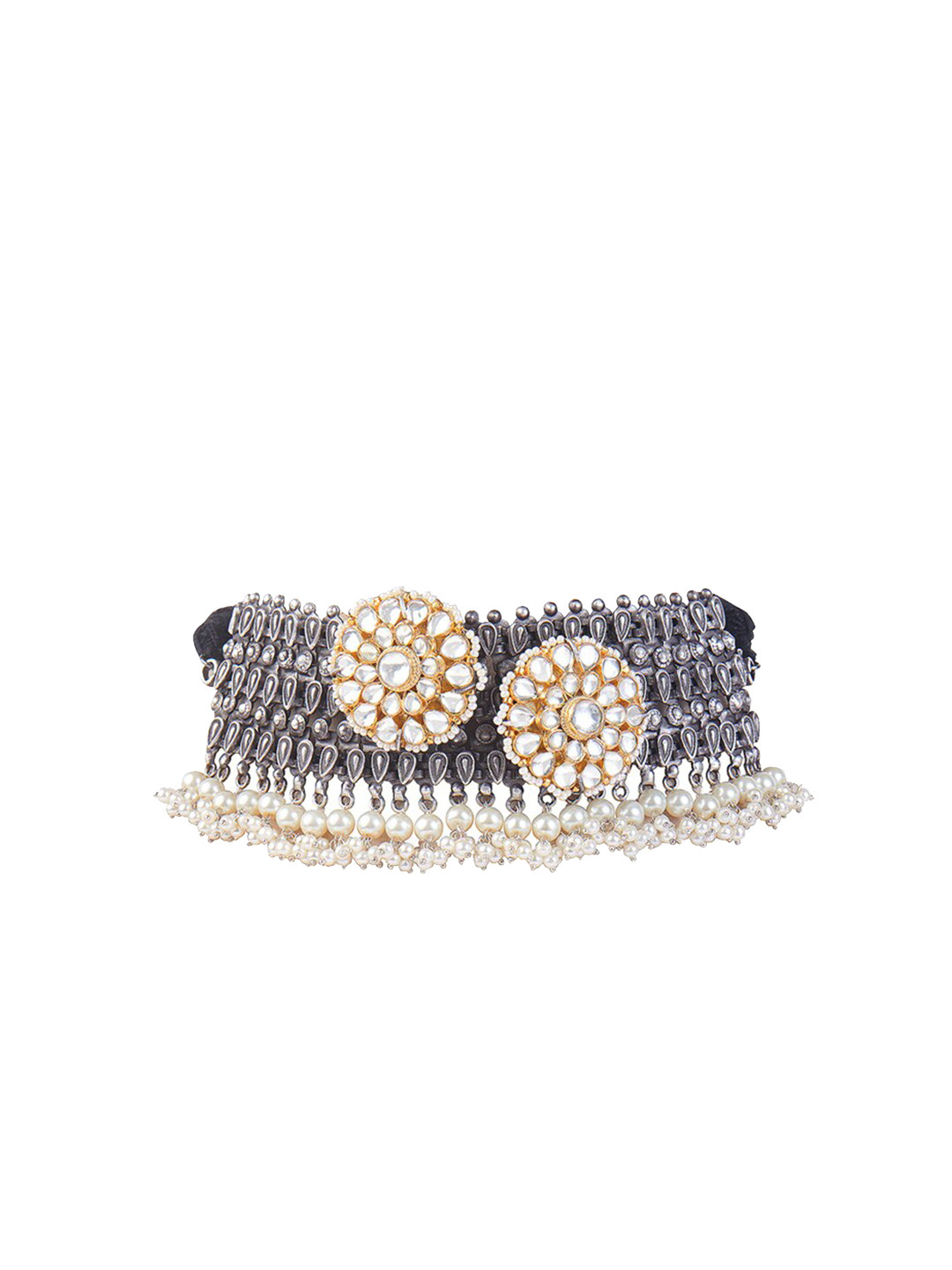 

CURIO COTTAGE Gold-Toned & Silver-Toned Silver-Plated Oxidised Necklace